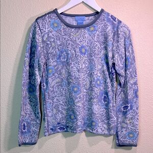 SO blue Sigrid Olsen knit long sleeve top size small
